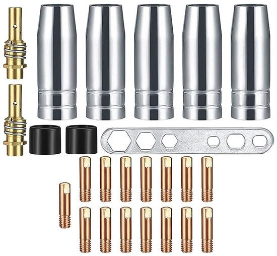 Set di parti di ricambio 25 pezzi - Aspiratori a gas - Aspiratori a vapore M6 0,8 mm - Anello di contatto - Isolatori - Cavo di rame di alta qualità - Filo di rame