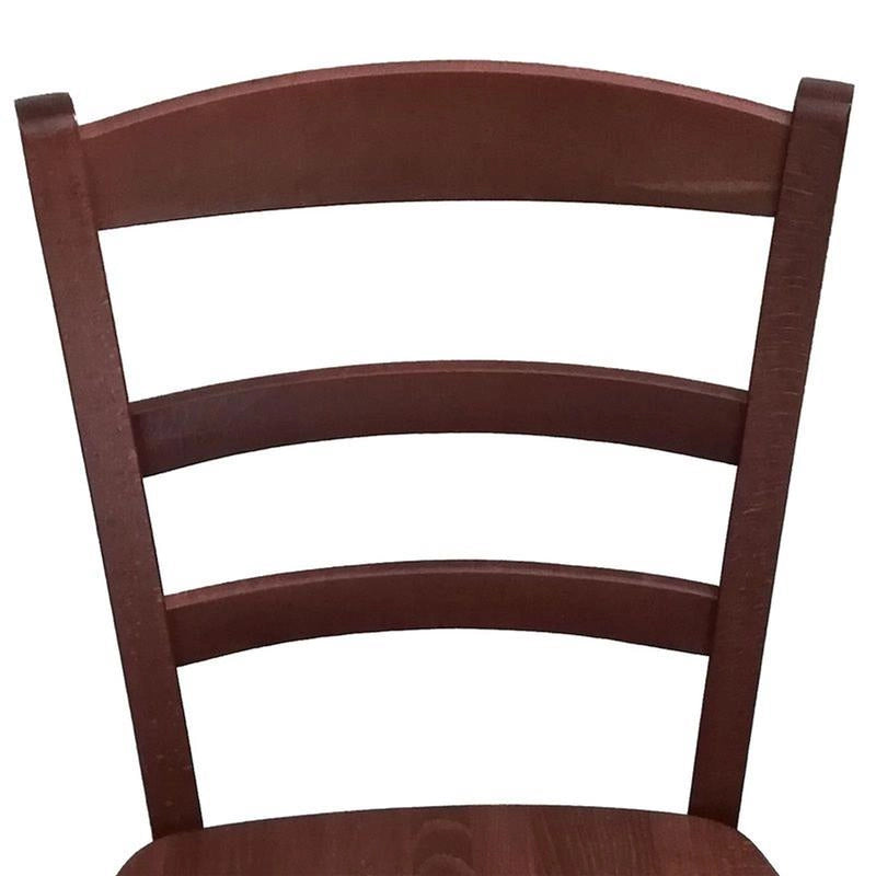SEDIA IN LEGNO COLORE NOCE 44X42X87 CM CM MODELLO PAESANA CON SEDUTA COMPATTA IN LEGNO MASSELLO SCHIENALE ALTO - 2PZ