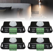 Schakelaar PIR infrarosso per ledstrips/lampade nero - 4 pezzi - DC 12 V 24 V