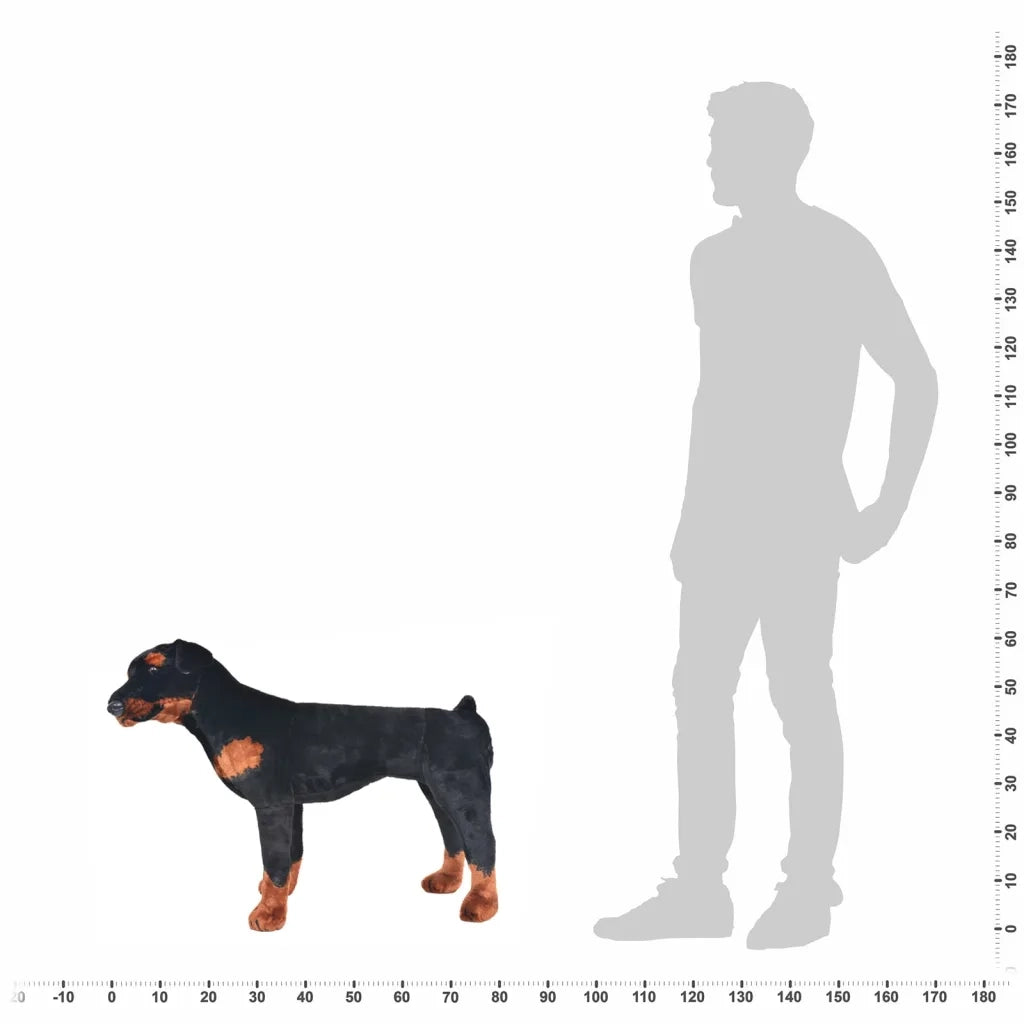 Cane Rottweiler in Peluche in Piedi Nero e Marrone XXL 91330