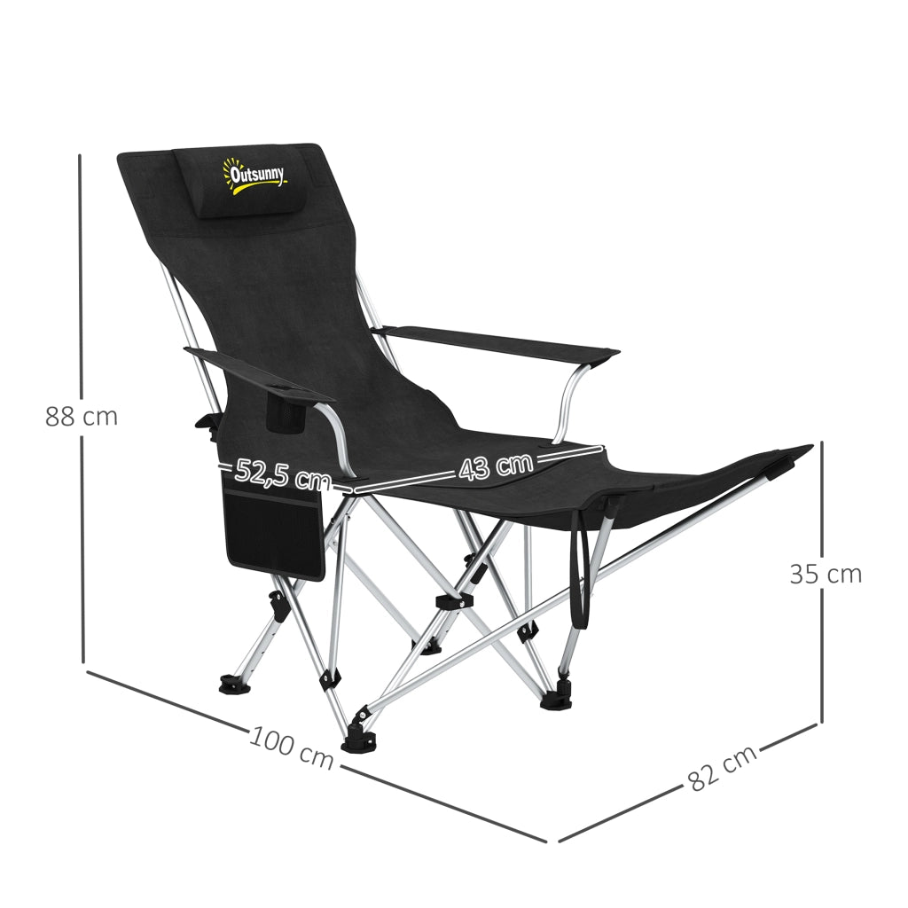 Sedia da campeggio pieghevole 2 pezzi ¨C Minimal ¨C nero