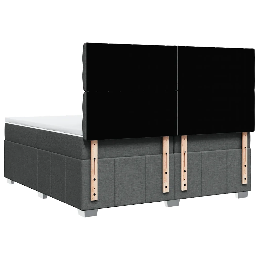 Giroletto a Molle con Materasso Grigio Scuro 200x200 cm Tessuto 3294083