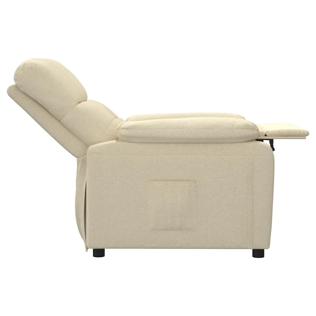 Poltrona | Sedia Relax Reclinabile in Tessuto Crema