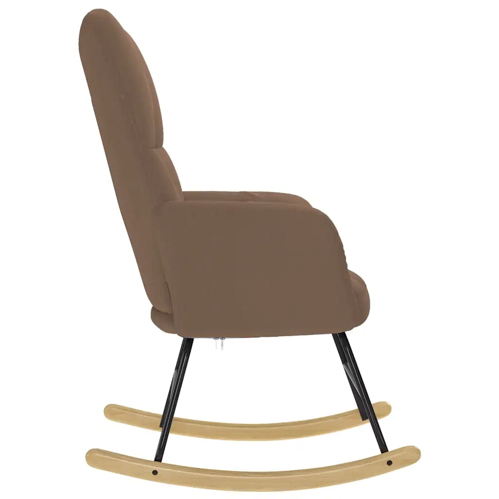 Sedia a Dondolo Marrone in Tessuto 4016793