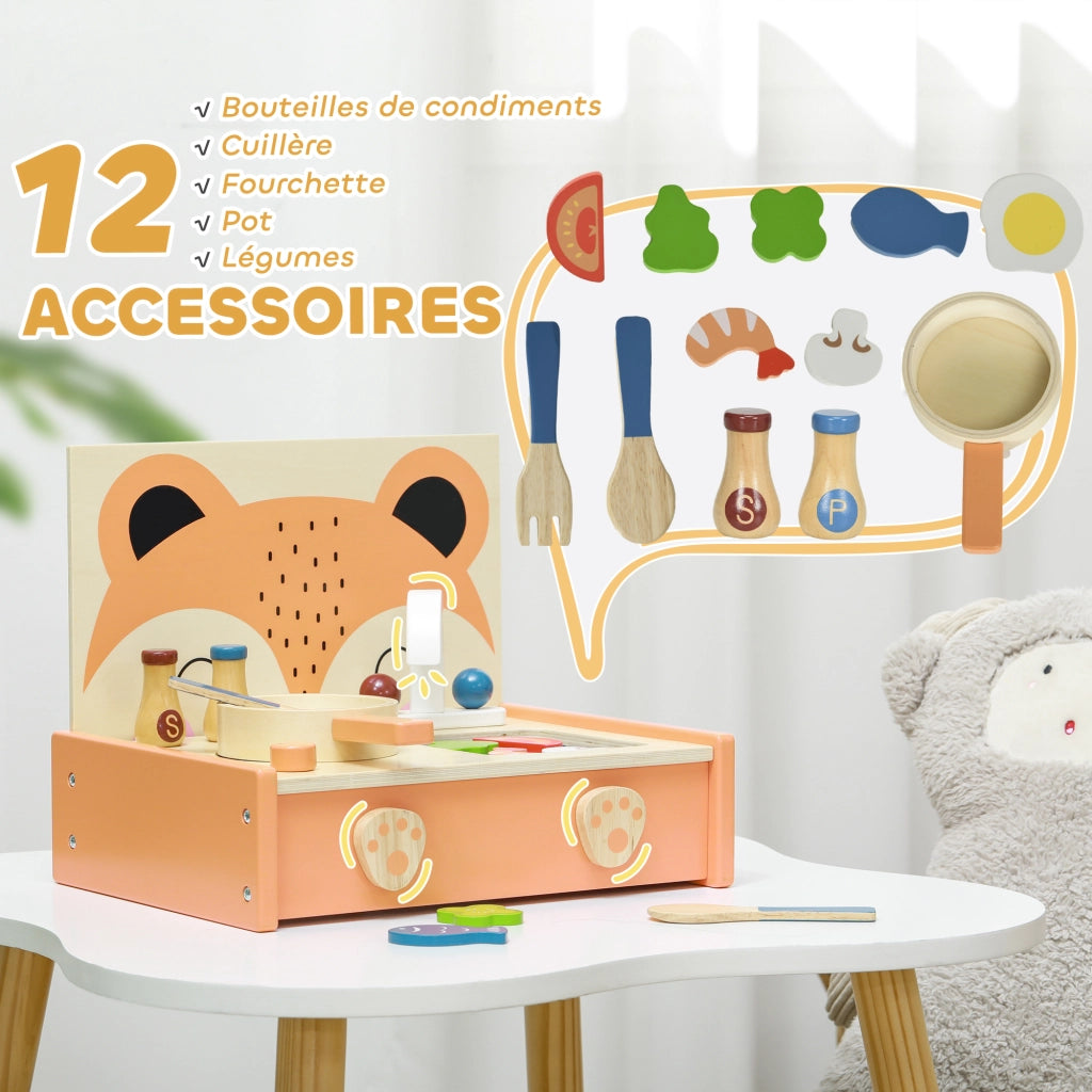 Cucina giocattolo in legno per bambini con accessori ¨C Minimal ¨C 12 pezzi