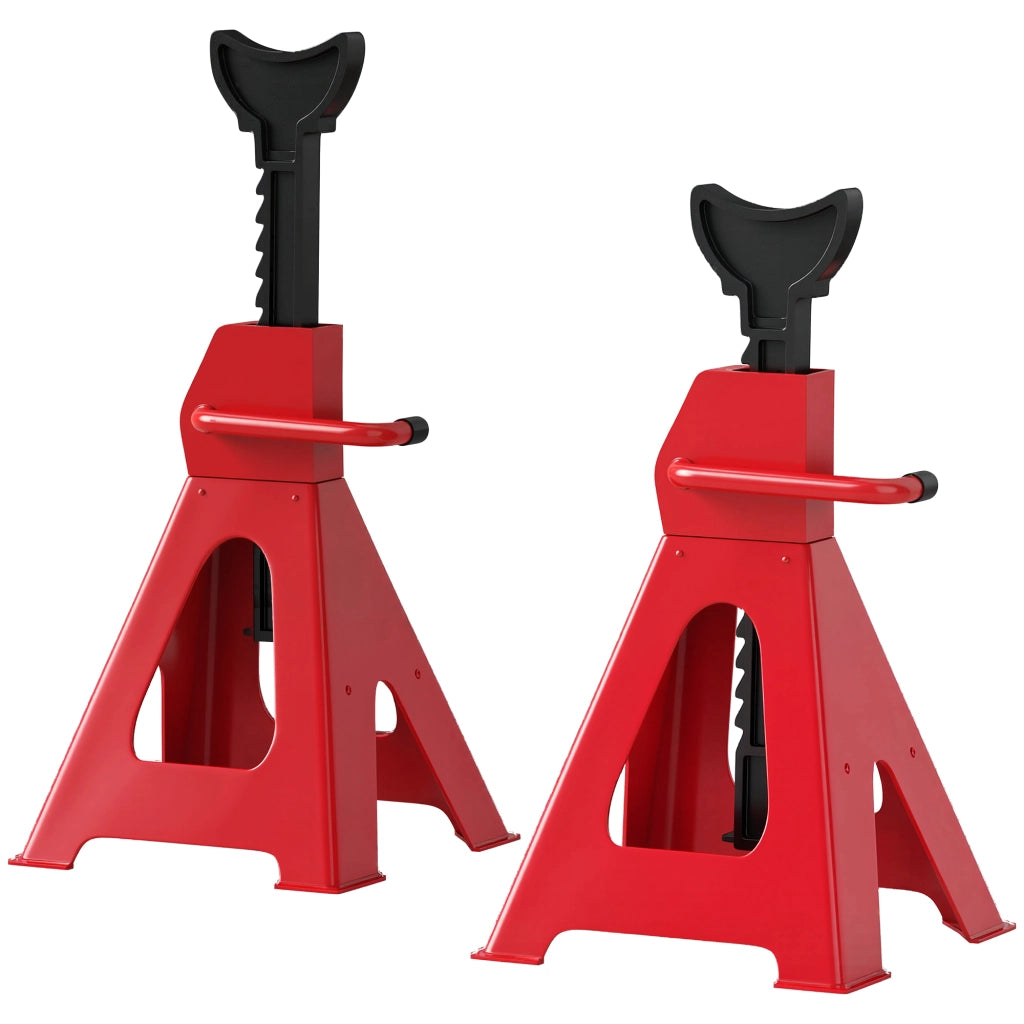 Cavalletti Auto 3 Tonnellate ¨C Xylo ¨C Regolabili 29-42.5 cm Acciaio Carbonio Ghisa Rosso