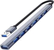 Hub USB 3.0 a 2.0/3.0, 7 porte, argento grigio.
