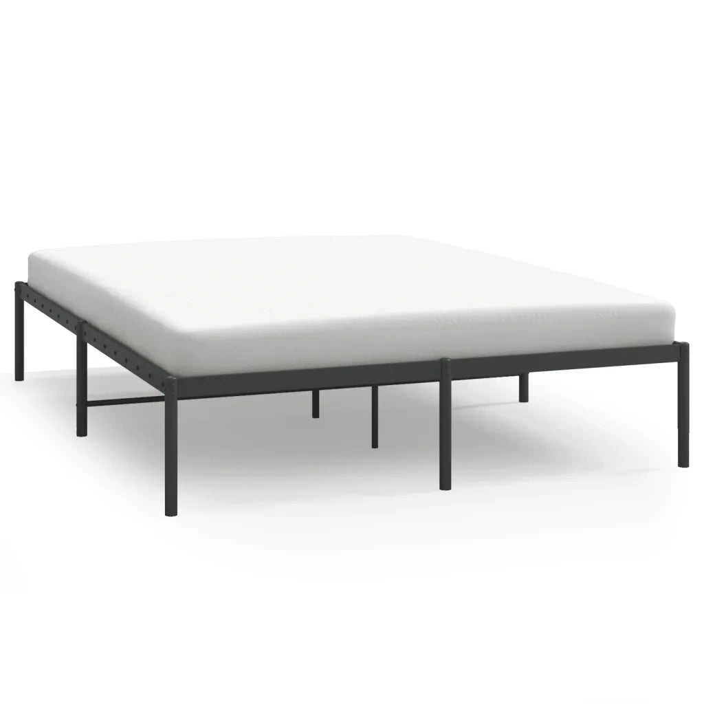 Letto matrimoniale | Letto per adulti | Giroletto in Metallo Nero 150x200 cm