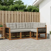 Set di divani da esterno 4 pcs Naturale e Grigio Chiaro 3381919