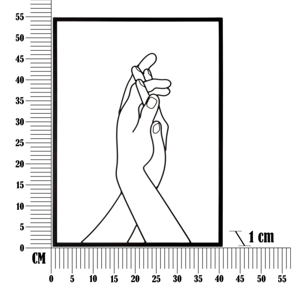 Pannello da parete Simply Hands in ferro nero