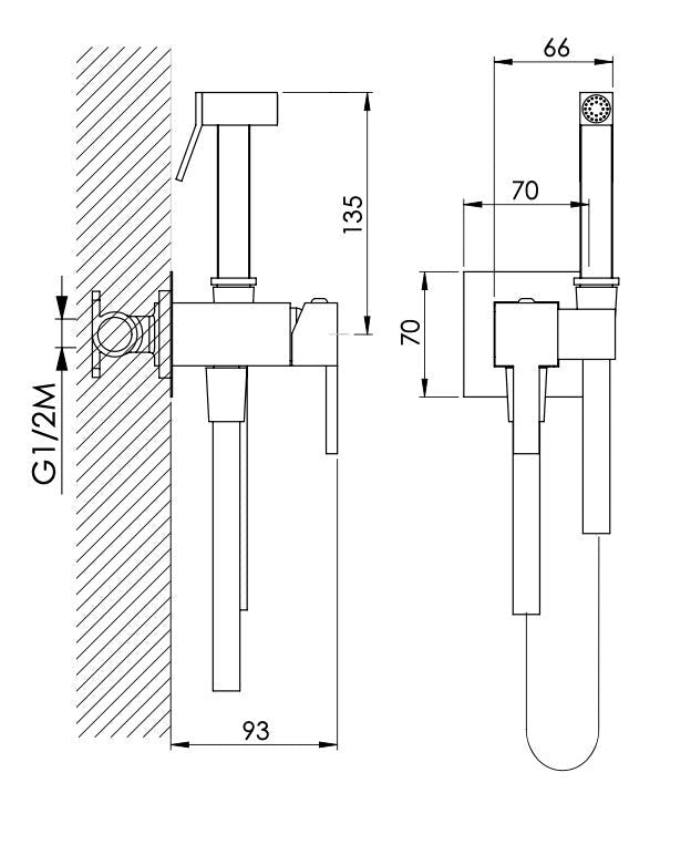 Kit per wc quadrato con miscelatore