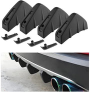 Kit di Spoiler per Bumper da 4 pezzi - Spoiler a Triangolo - Disegno Shark Fin - Materiale ABS - Impermeabile - Applicazione Universale