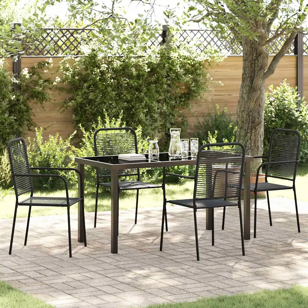 Set da Pranzo per Giardino 5 pcs Nero 3379158