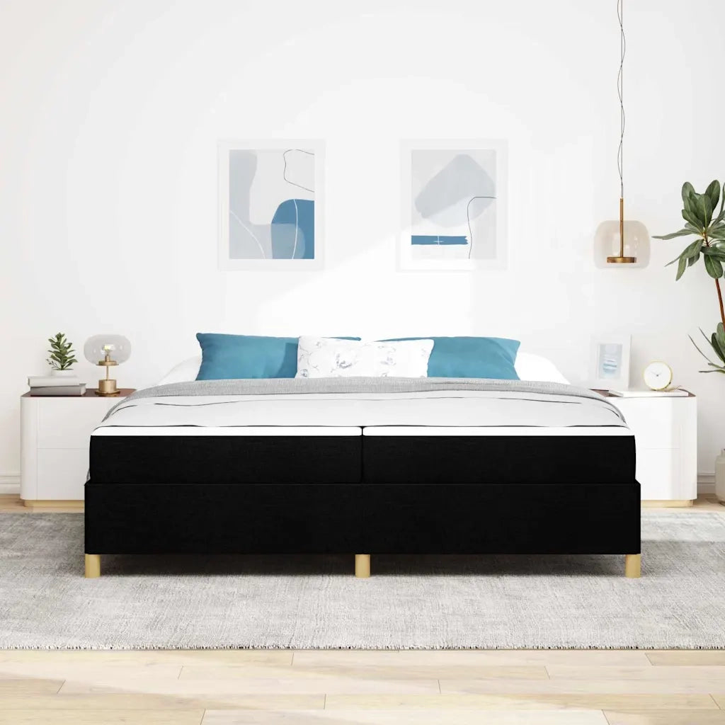 Struttura del letto con materasso Nero 200 x 200 cm Tessuto