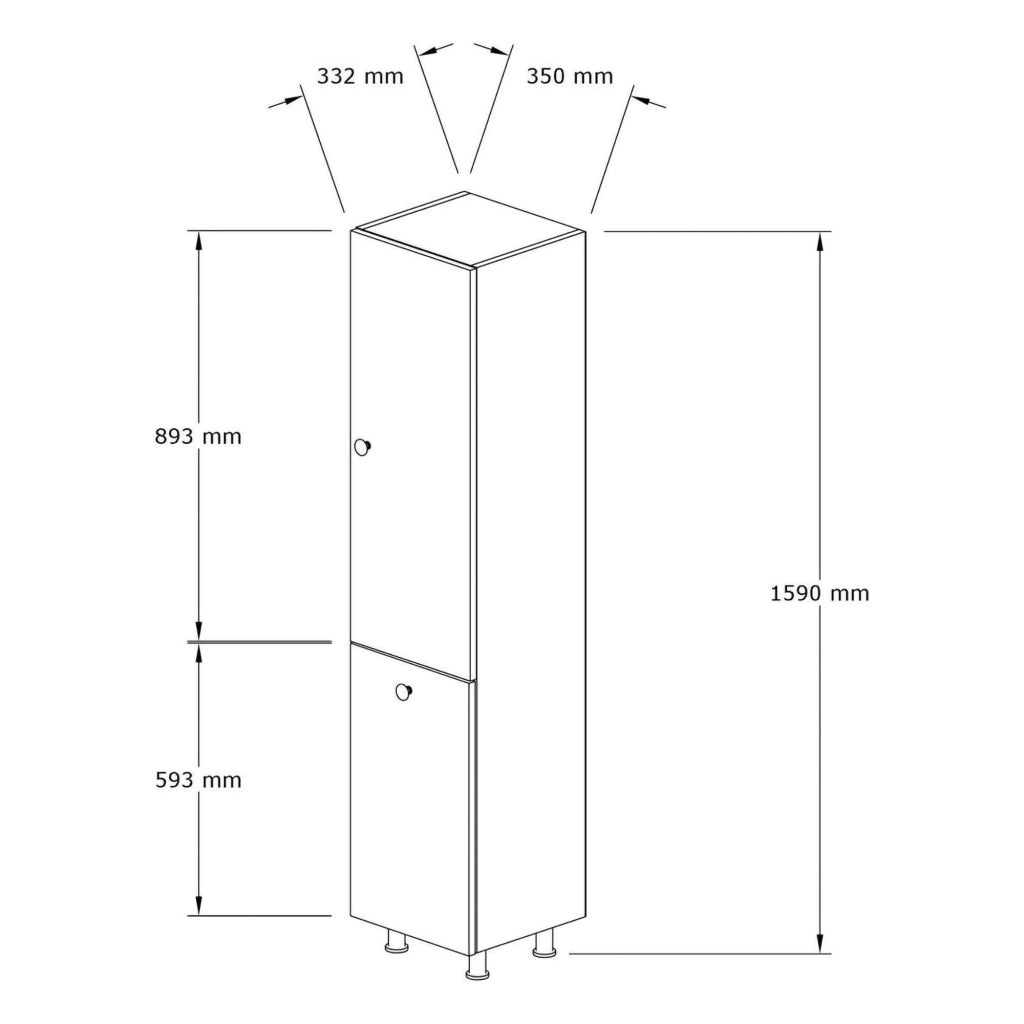 Cropani, Mobile Colonna 2 Ripiani, 35x32x155h cm Marrone Noce