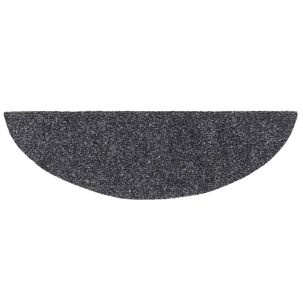 Tappetini per scale autoadesivi 20 pz 56x17x3 cm Grigio scuro semicircolari 3365668