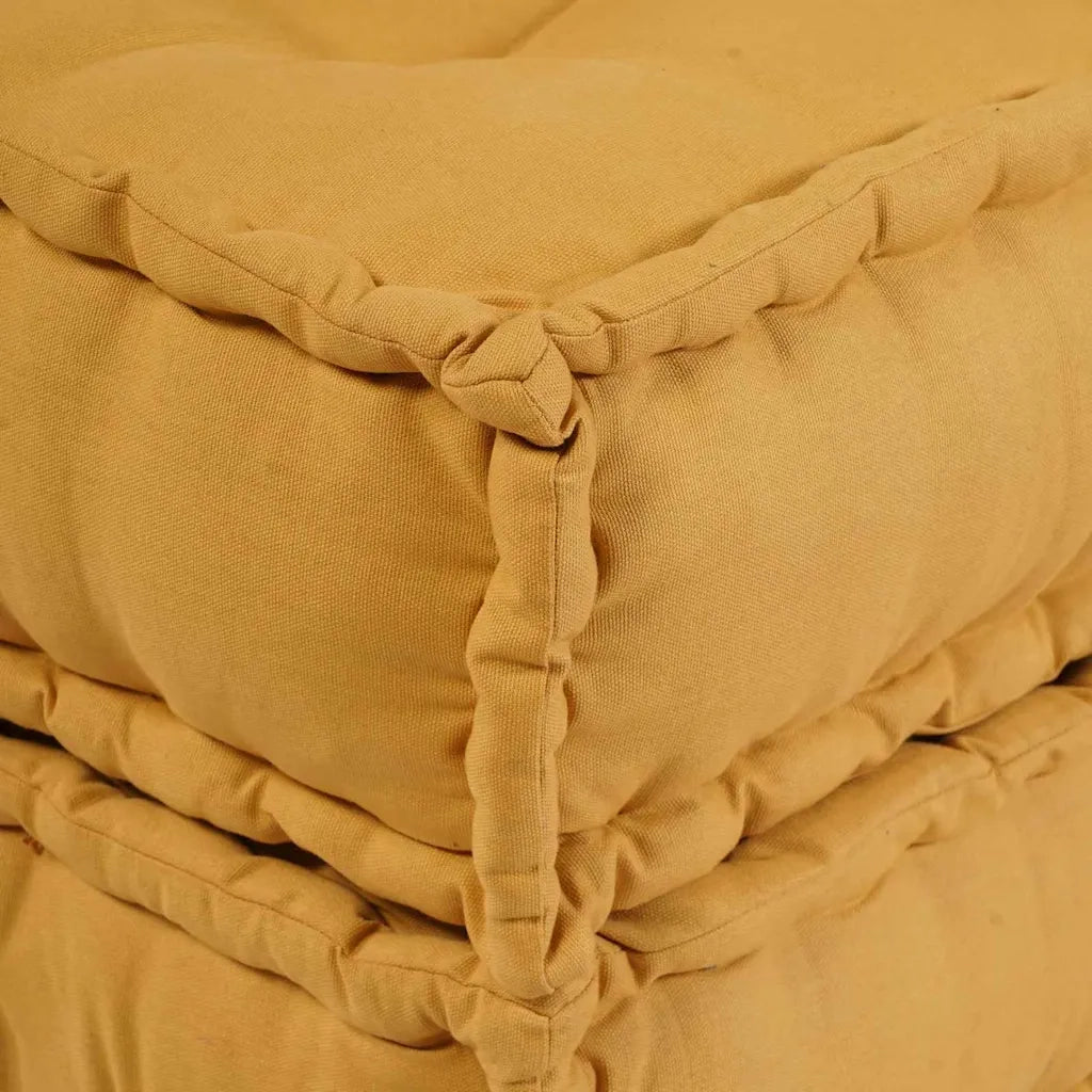 Divano Modulare a Fiori 2 pcs Giallo 140 x 70 x 56 cm Tessuto 3315081
