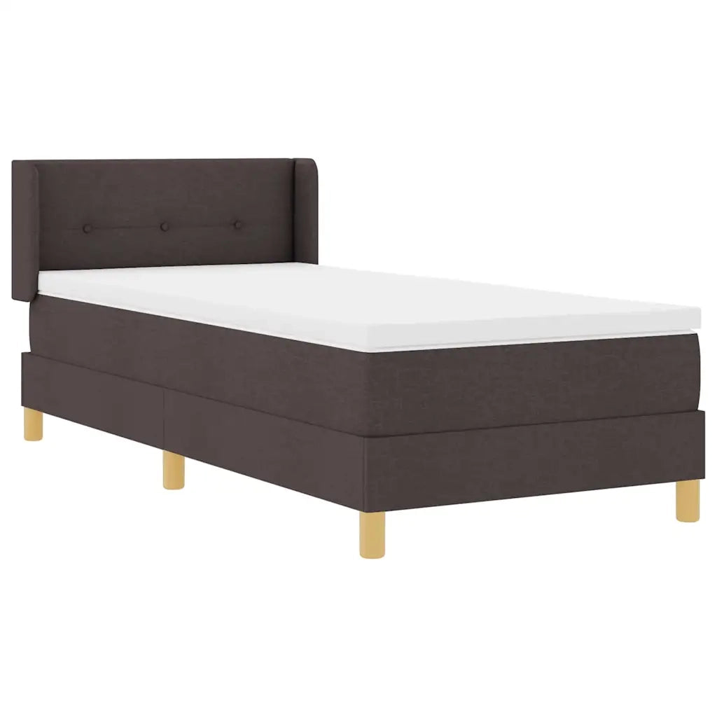 Letto a molle con materasso Marrone Scuro 200 x 100 cm Tessuto 3341282