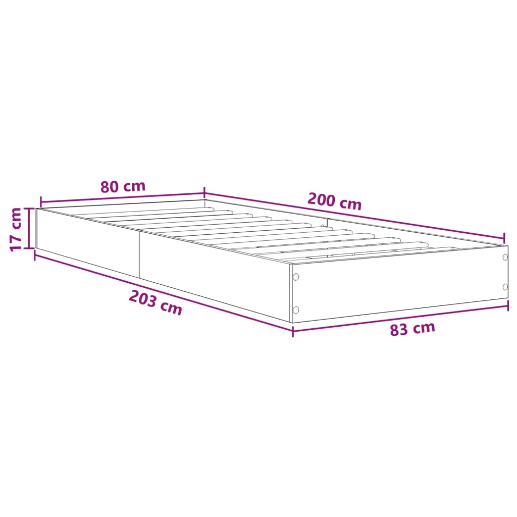 Struttura letto a pavimento-Giroletto Rovere Sonoma 80 x 200 cm 160661