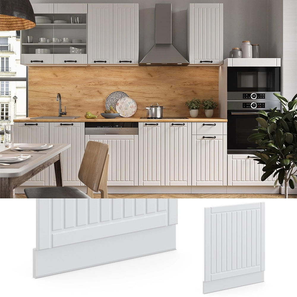 Pannello frontale Fame-Line Bianco rustico/Bianco 60 cm, PL Antracite Vicco