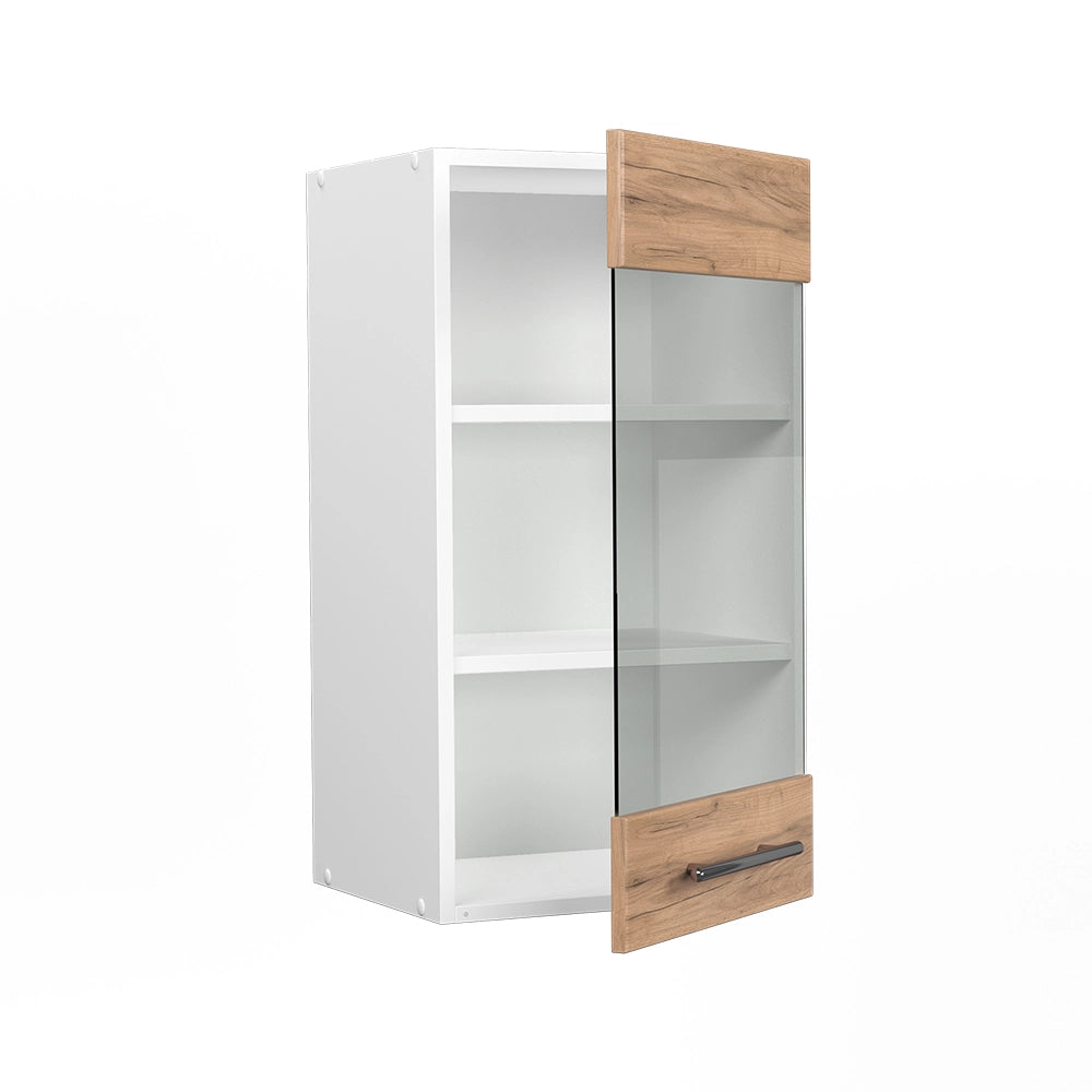 Mobile da cucina in vetro Fame-Line Rovere dorato/Bianco 40 cm Vicco
