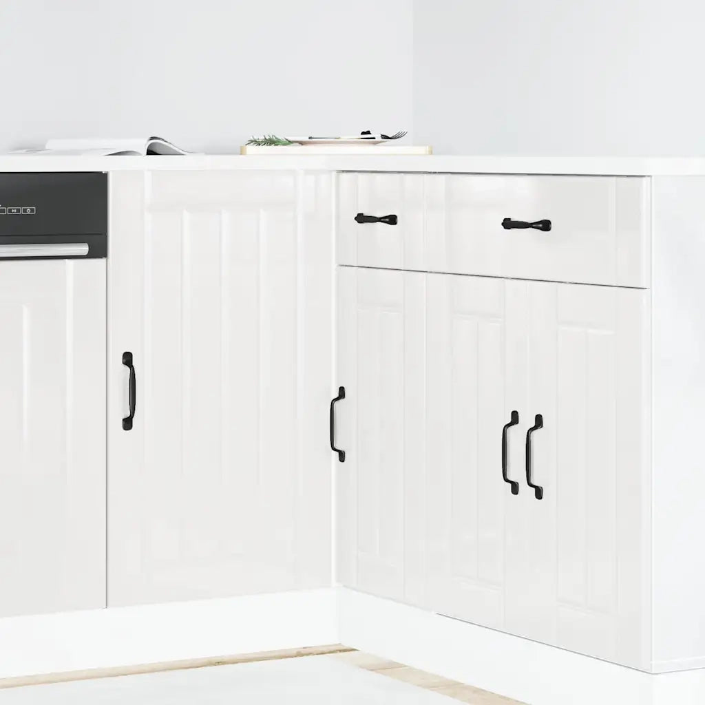 Mobiletto da cucina "Lucca" Bianco lucido in legno ingegnerizzato 854310