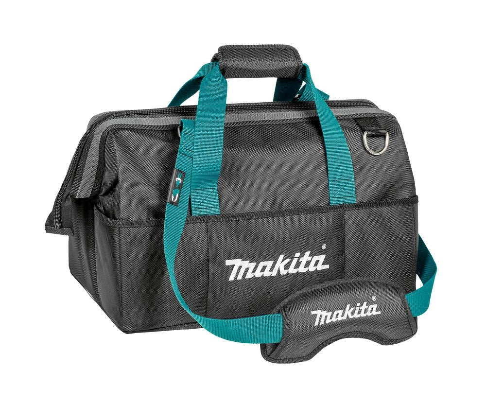 Makita E-15431 Borsa portautensili a bocca larga in polipropilene ad alta resistenza con chiusura a scatto impilabile 25.8 litri colore Nero-Blu