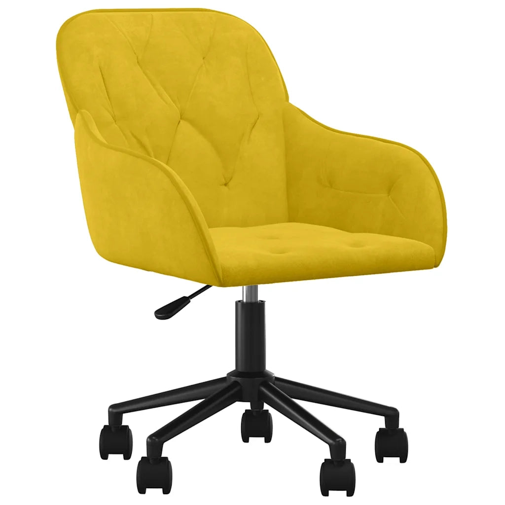 Sedia da Ufficio Girevole Gialla in Velluto 344874