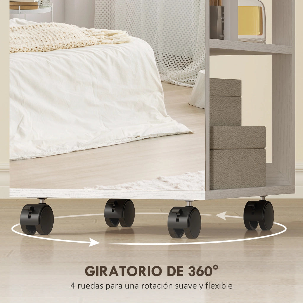 Armadio Specchio con Luci LED e Giro 360¡ã ¨C Minimal ¨C Bianco Beige