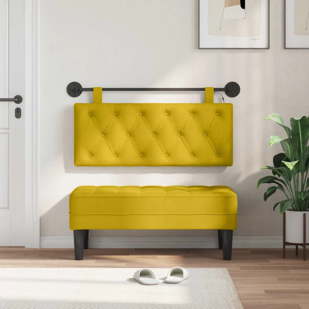 Testiera sospesa Con luce LED Giallo Velluto 3424588