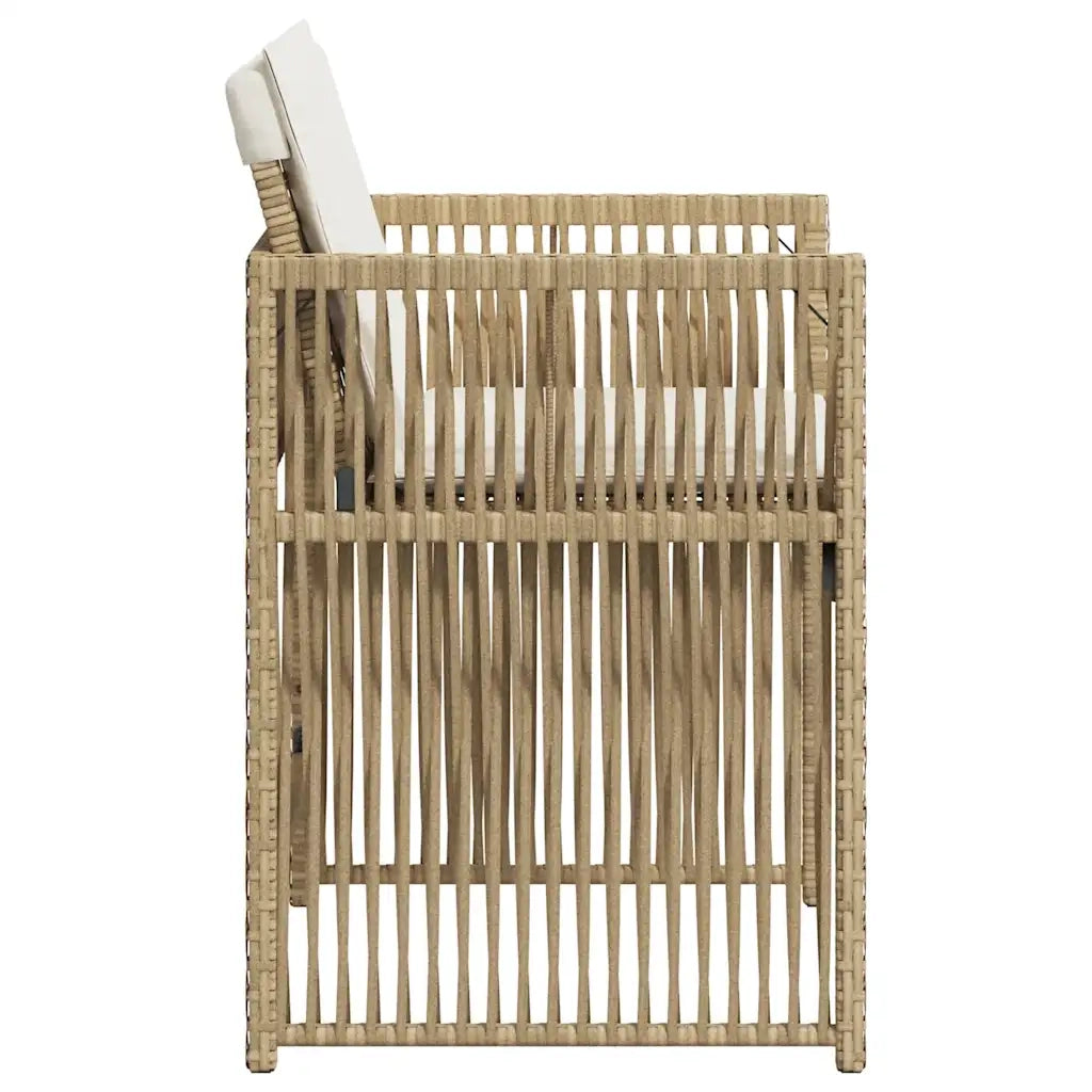 Sedie da Giardino con Cuscini 4 pz | Sedie da Esterno Beige in Polyrattan