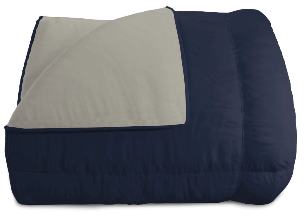 Trapunta Invernale 1 Piazza e Mezzo Doubleface 300gr Blu Scuro/Grigio Chiaro
