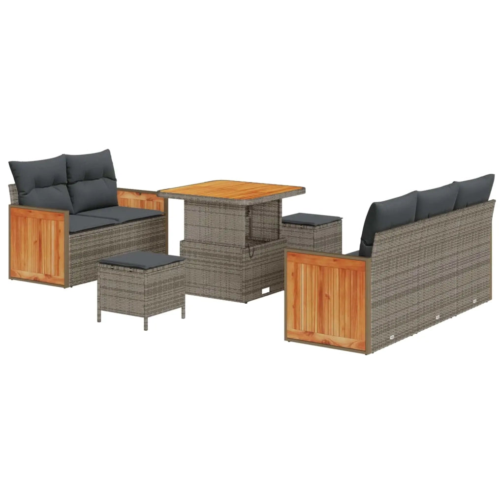 Set Divano da Giardino con cuscino 8 pcs Grigio 3363118