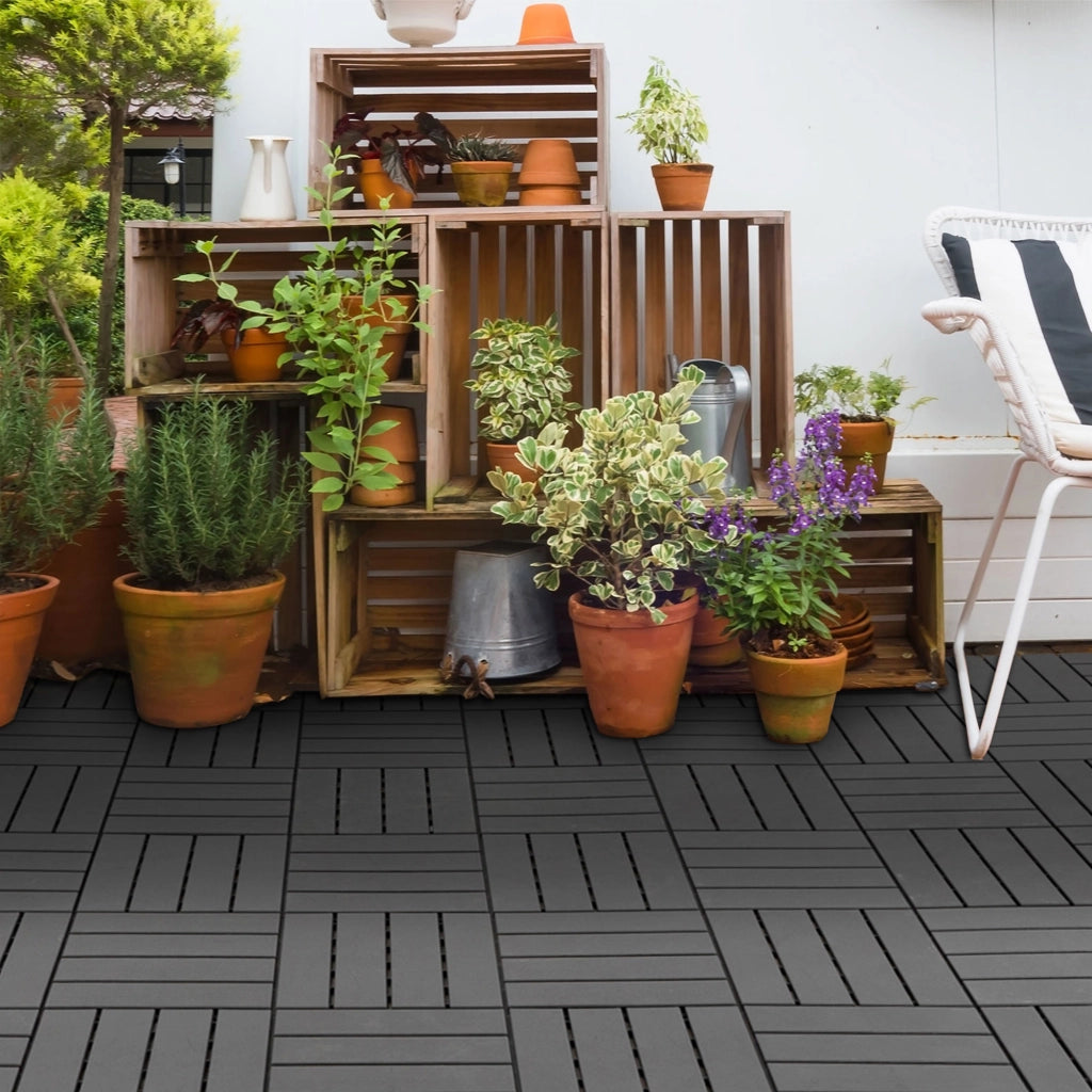 Piastrelle per terrazzo 30x30 cm 9 pezzi ¨C Minimal ¨C nero