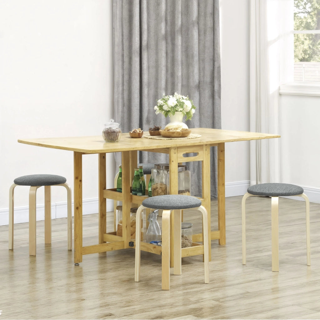 Set di 4 Sedie da Pranzo Imbottite in Legno ¨C Minimal ¨C Grigio