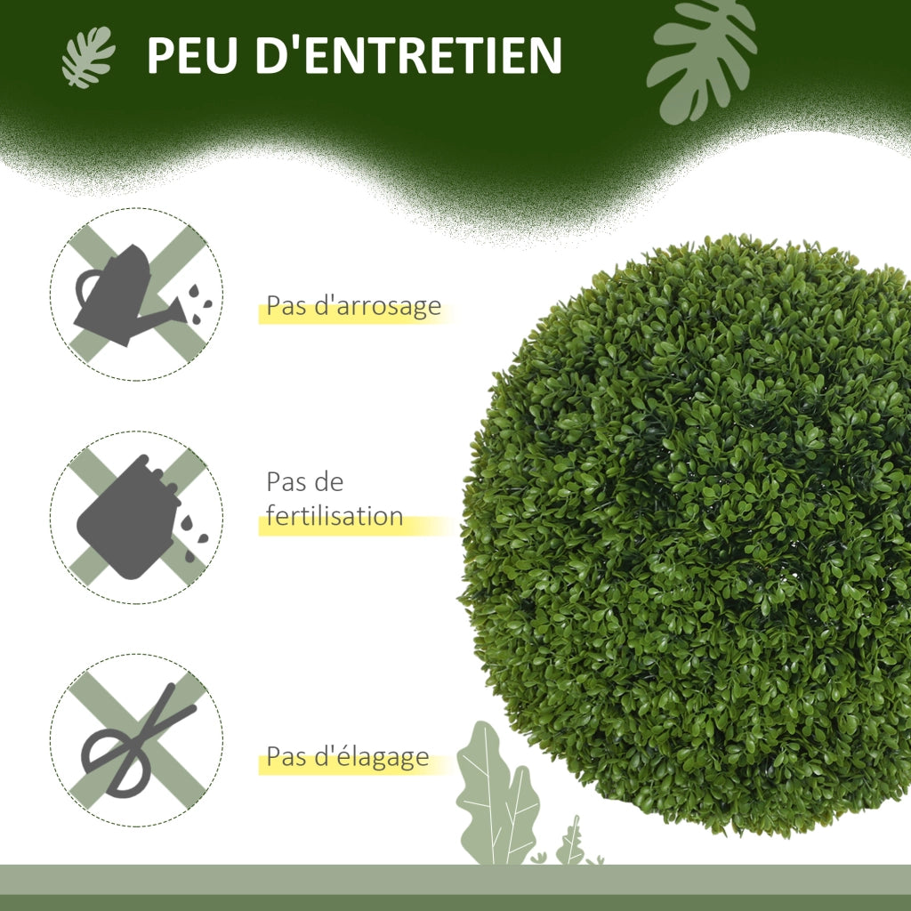 Boule Buxus Artificiale 40 cm ¨C zephmum ¨C Verde Scuro