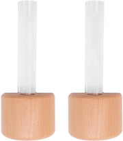 Kit di coltivazione per piante da interno - Set di 2 - Sostegno magnetico per piante - Vaso in vetro/magnetico - Materiale legno/plastica - Design semplice - Aggiunta discreta