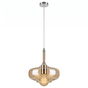 Sospensione Imbuto 1 Luce Ambra E Cromo Luceart Design