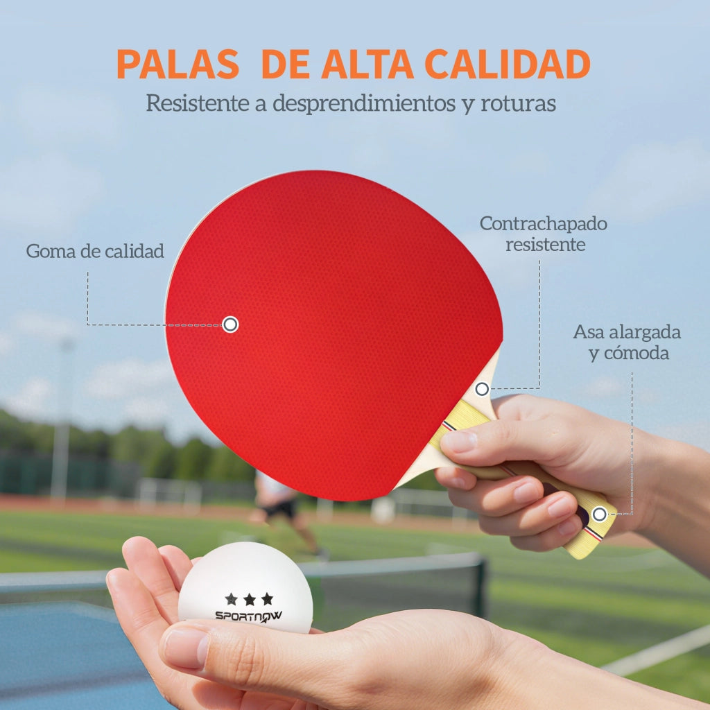 Set Ping Pong con 4 Racchette 8 Palline e Custodia ¨C Minimal ¨C Rosso