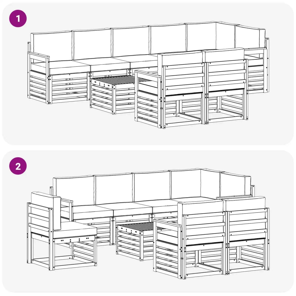 Set di divani da esterno 8 pcs Bianco e Antracite 3392062