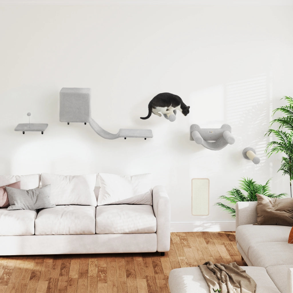 Gioco per Gatti con Condominio Piattaforma Amaca e Tiragraffi ¨C Minimal ¨C Grigio
