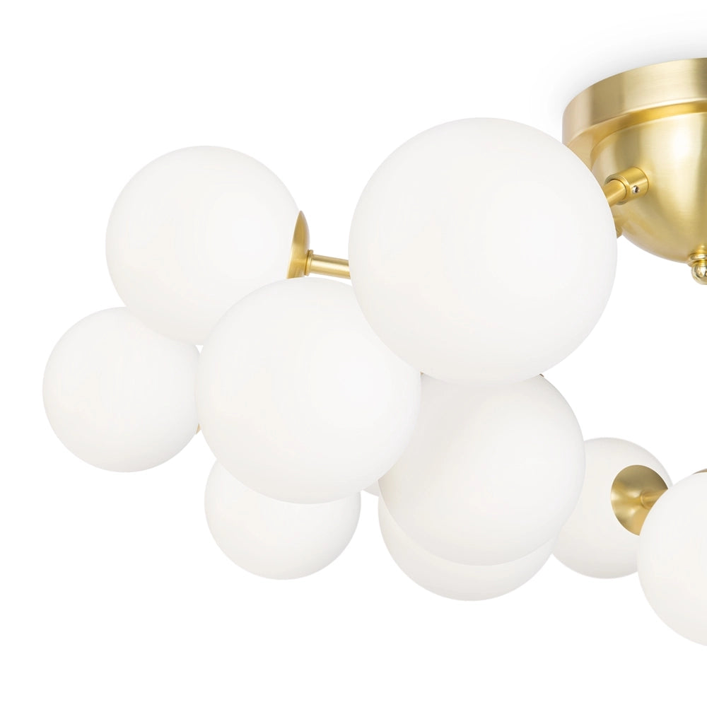 Plafoniera Maytoni Dallas ottone 20 luci sfere bianche