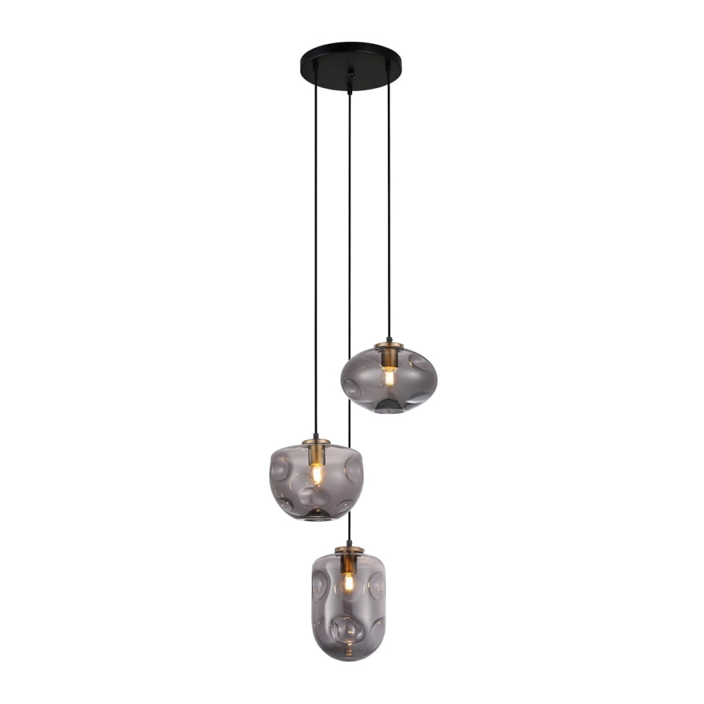 Lampadario Italux Hatella moderno rame/nero 3xE27