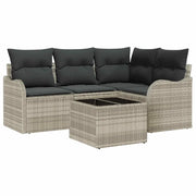Set Divano da Giardino | Set Salotto da Giardino Grigio chiaro polyrattan