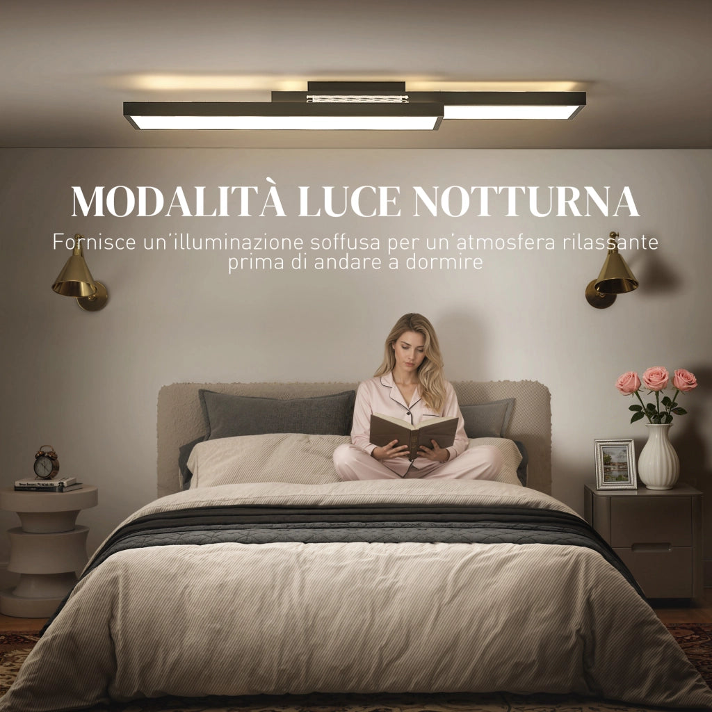 Lampada LED Soffitto Dimmerabile Telecomando ¨C zephmum ¨C Nero 70x30 cm