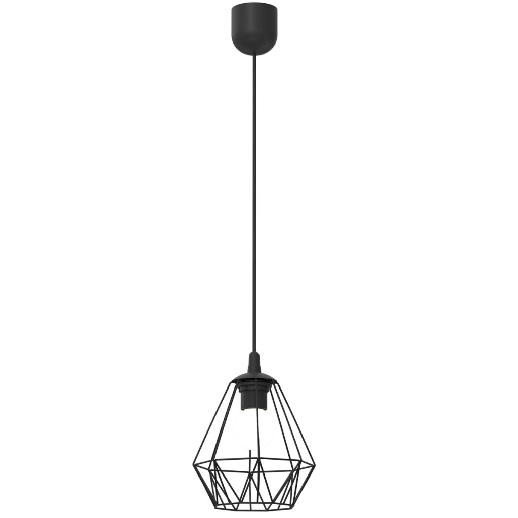 Lampada sospensione Bergen nera metallo E27 1 luce