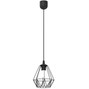 Lampada sospensione Bergen nera metallo E27 1 luce