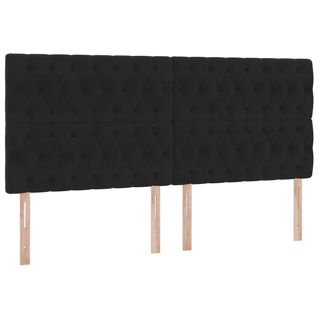 Letto con contenitore e materasso Nero 200 x 200 cm Velluto 3372113