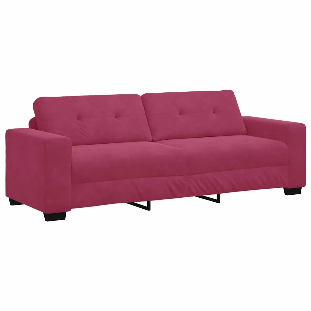Divano 3-Persone con cuscino Rosso vino Velluto 4105138