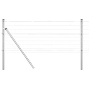 Recinzione da Giardino | Recinzione con Posto Argento 0,4 x 25 m Acciaio e PVC